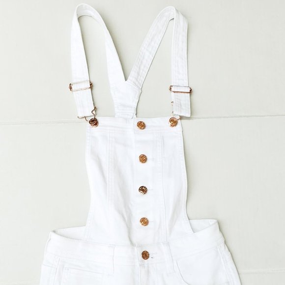 New GUESS Women's White Denim Overall - Picture 4 of 9